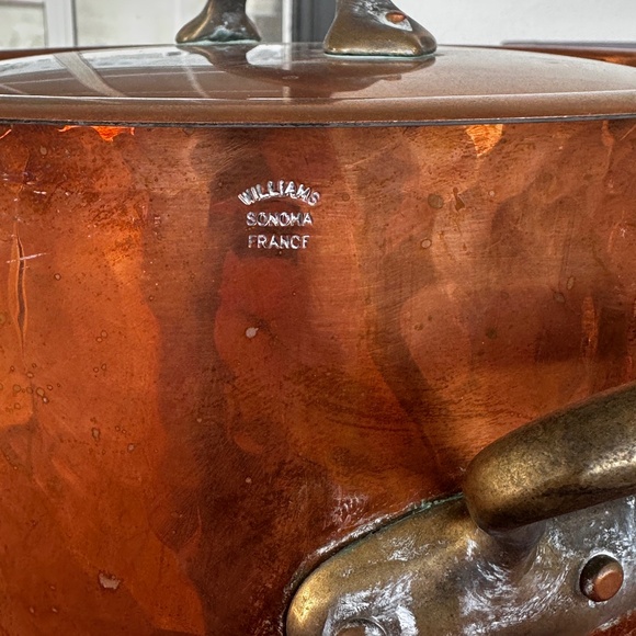 Mauviel for Williams Sonoma France  Copper Stock Pot 11 3/4 qt - Picture 2 of 8